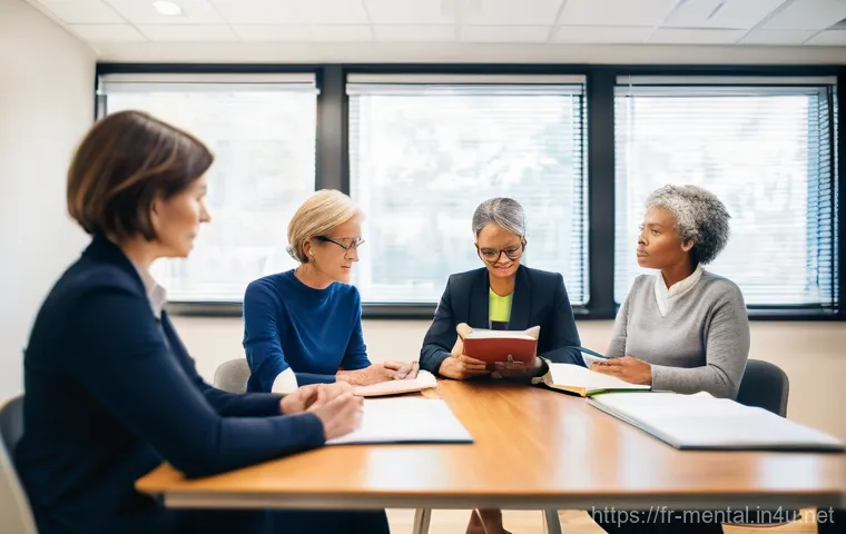 정신건강 상담사의 필수 역량 - **Prompt 2: "Modern Therapeutic Adaptation"**
    A dynamic male therapist, in his early 40s, with a...