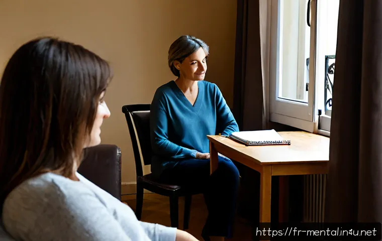 정신건강 상담사의 임상 사례 - Photorealistic mental health counselor conducting a calm clinical case consultation in a softly lit ...